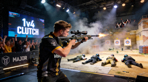 CS:GO选手ZywOo在Major赛事中1v4拿下残局的顶级操作